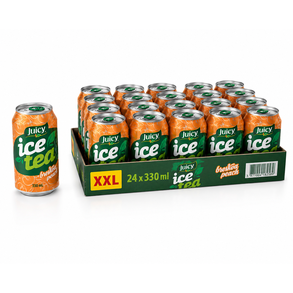 Juicy ledeni čaj breskva limenka, 24 x 330 ml XXL slika 1