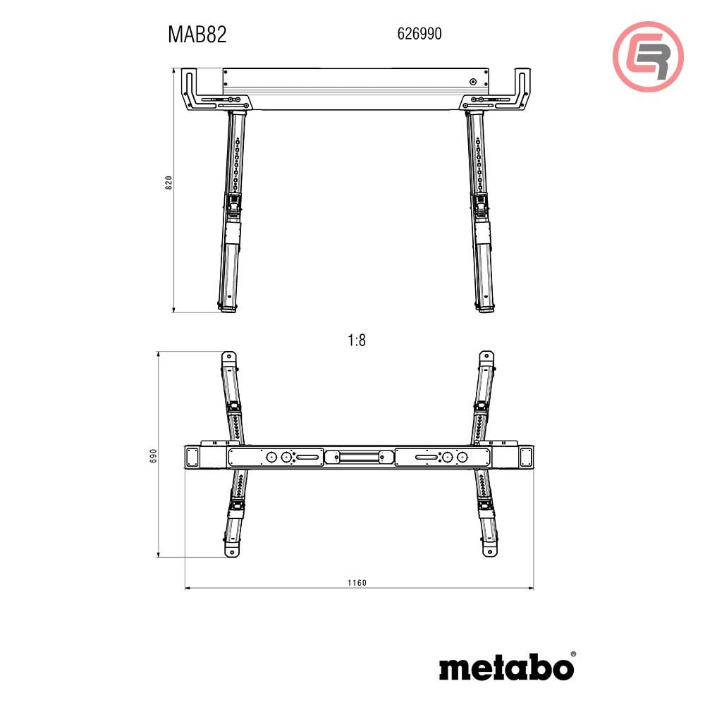 Metabo Radno Postolje MAB 82 / 2 kom - 626990000 slika 9