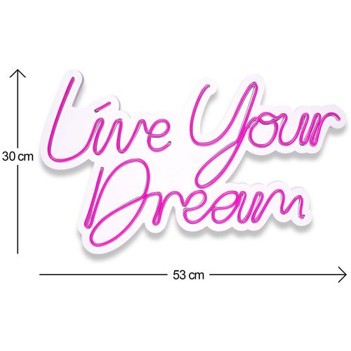 Wallity Ukrasna plastična LED rasvjeta, Live Your Dream - Pink slika 12