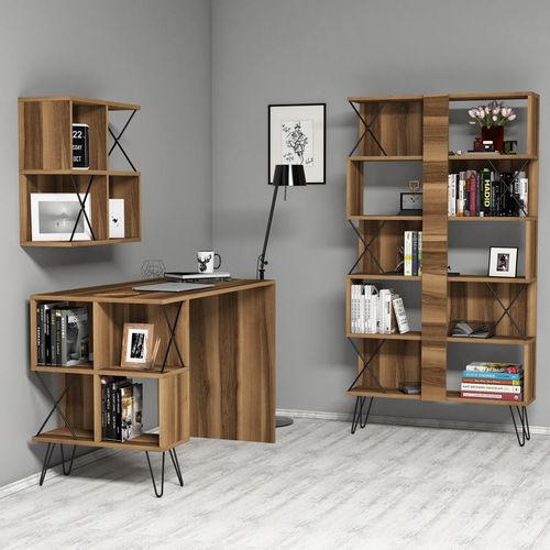 Woody Fashion Studijski stol i policu za knjige, Extra 2 - Walnut slika 2