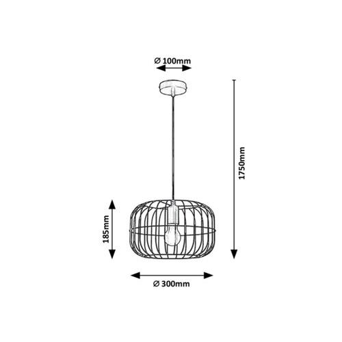 Rabalux Xenia,visilica E27 1x60W,plava 4919 slika 3