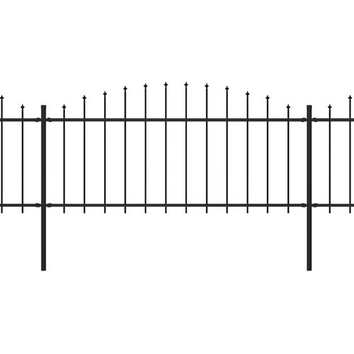 Vrtna ograda s ukrasnim kopljima (0,5-0,75) x 10,2 m čelična crna slika 7