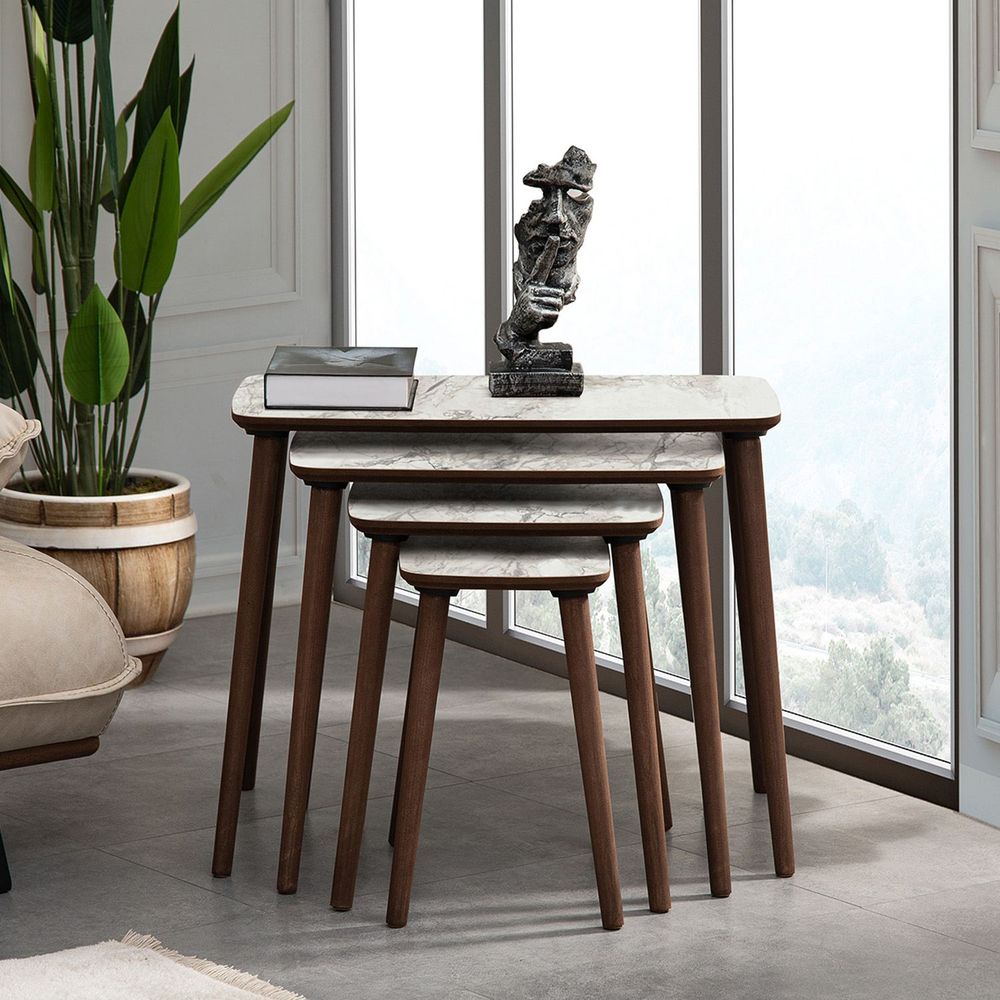 Nesting Table Luci - Set od 4 komada u bijeloj boji slika 2