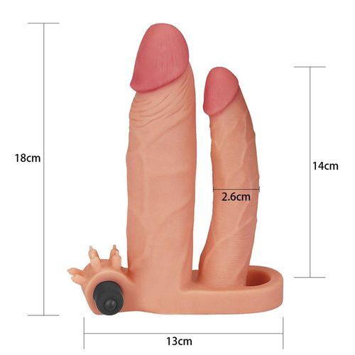 Lovetoy navlaka za penis s analnim dildo i vibrirajućim metkom slika 4