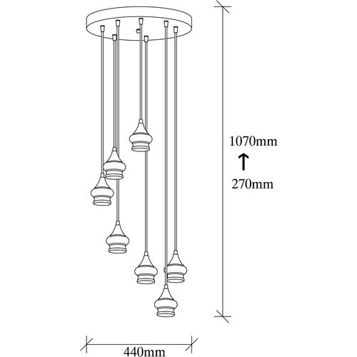 Alaaddin - 6246 Black Chandelier slika 3