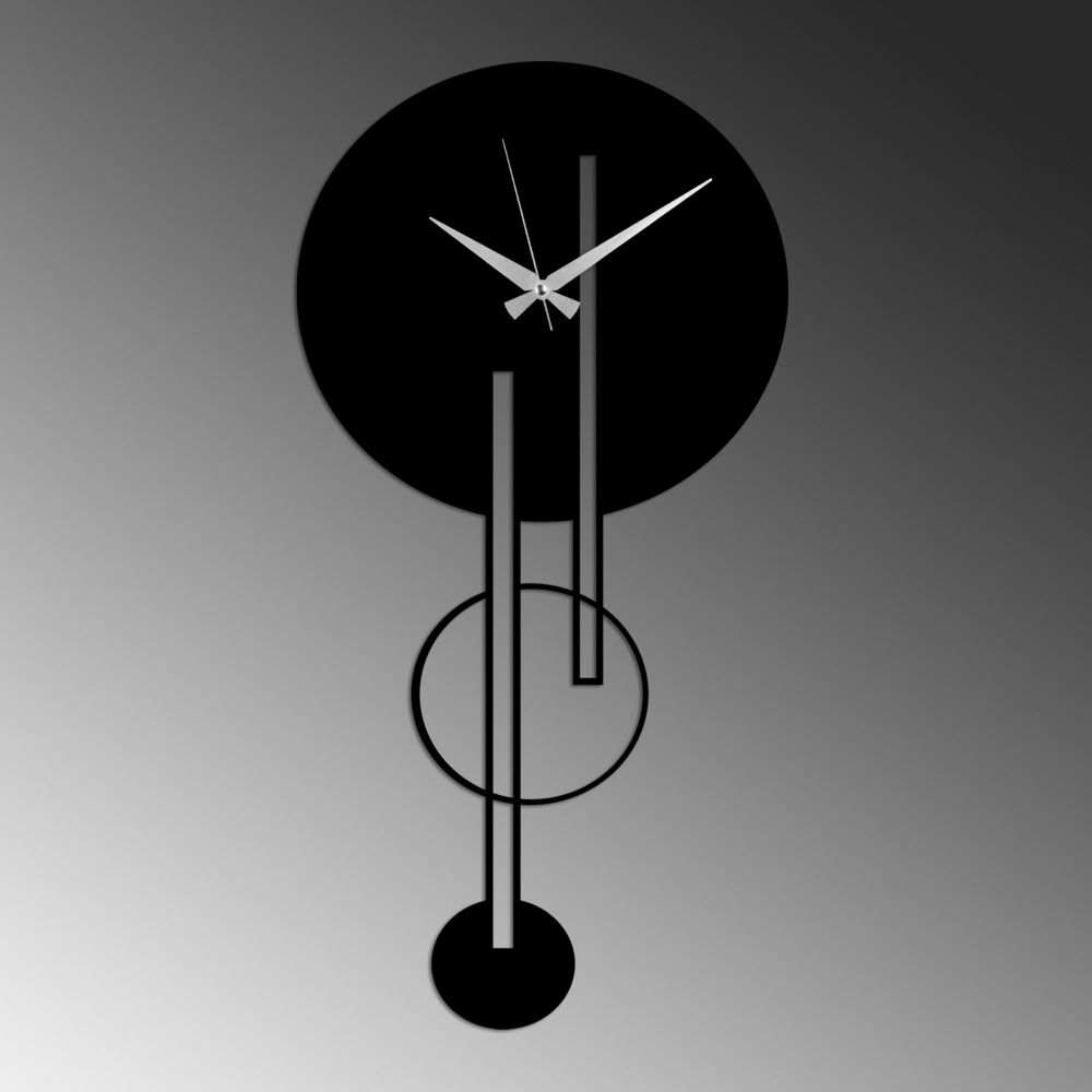 Decorative metal wall clock Full Empty, colour: black slika 4