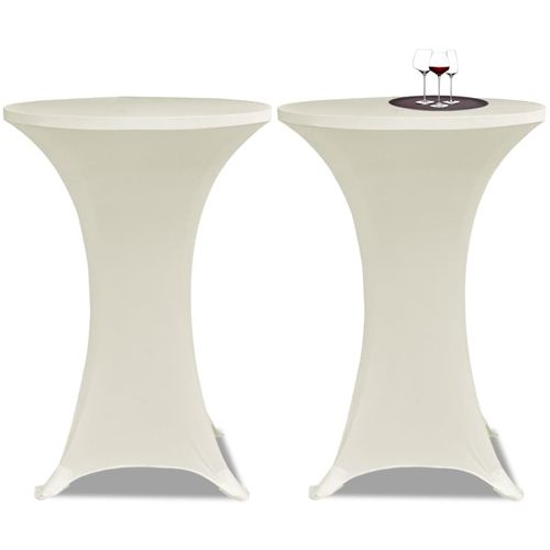 Navlaka za stol za stajanje Ø 70 cm krem rastezljiva 4 kom slika 6