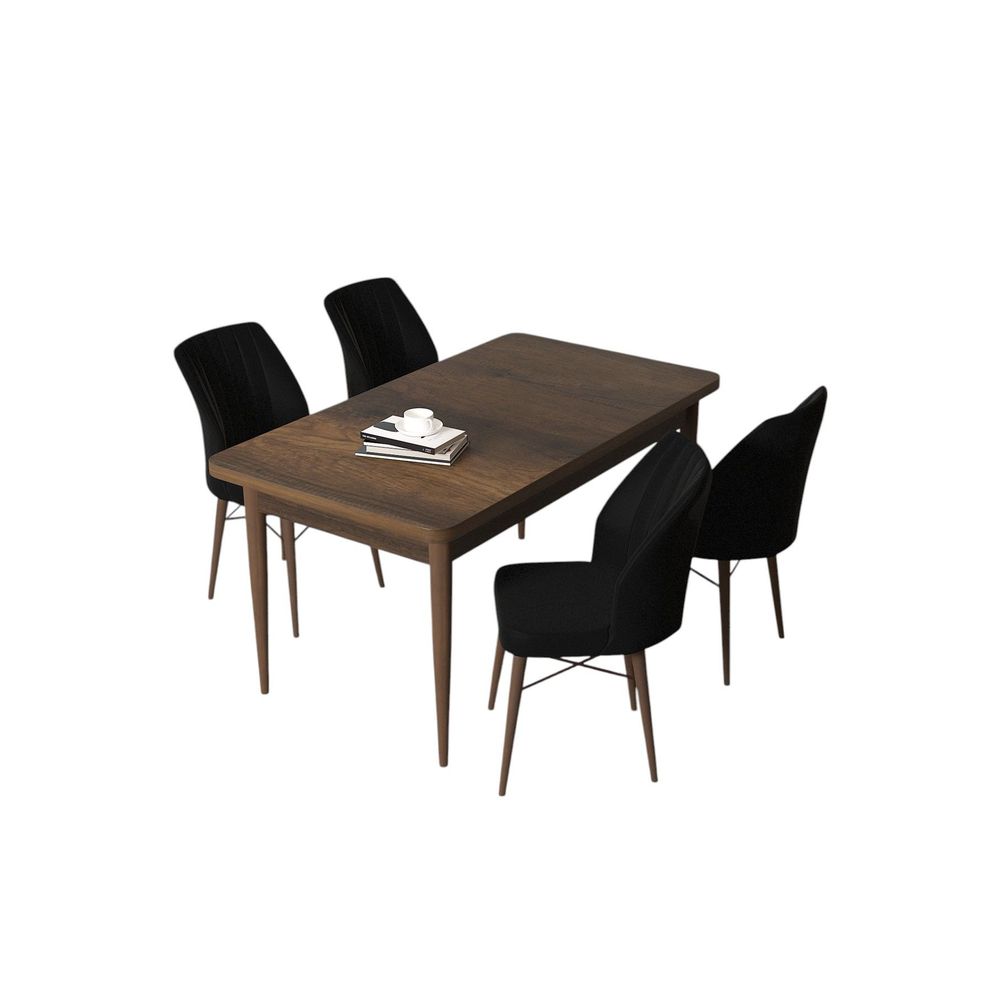 Arp - Baroque, Crni Barok Set Trpezarijskog Stola i Stolica (5 Komada) slika 2