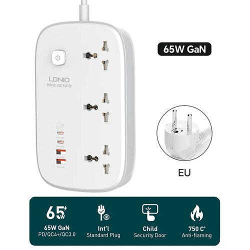 Produzni kabl LDNIO SC3416 EU 3 uticnice + 2xUSB QC 2xPD GaN 2m slika 1