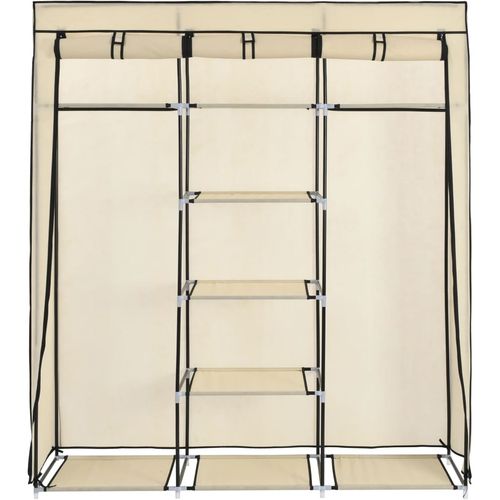 282455 Wardrobe with Compartments and Rods Cream 150x45x175 cm Fabric slika 36