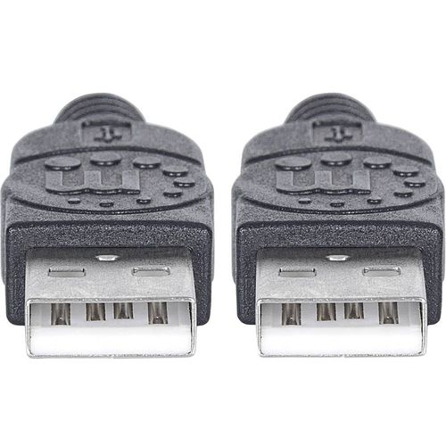 Manhattan USB kabel USB 2.0 USB-A utikač, USB-A utikač 1.00 m crna zaštićen s folijom, UL certificiran, pozlaćeni kontakti 353892 slika 3