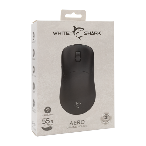 White Shark MIŠ WGM-5015 AERO / 12.400 DPI - Crni / Wireless slika 7