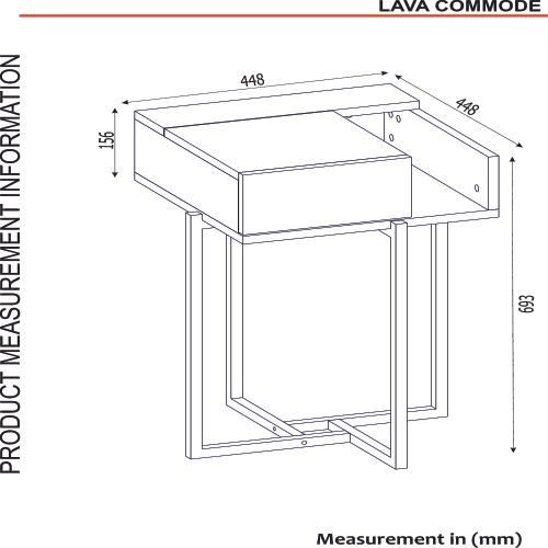 Lava Walnut Side Table slika 7