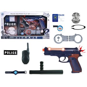 Policijski set sa zvučnim i svjetlosnim efektima - Oluja / Akcija - 10 kom