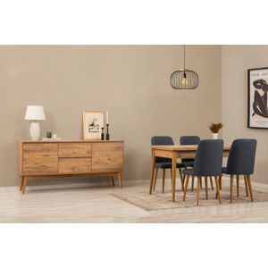 Vina 01 1048 - Set za Trpezariju od Tamnog Plavog Atlantskog Borova