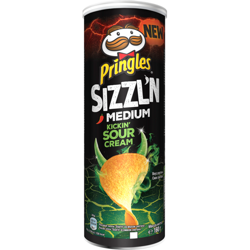 Pringles čips sizzl´n sour cream 160 g slika 1