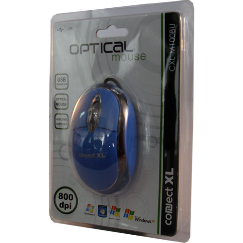 Connect XL Miš optički,  800dpi, USB, plava boja - CXL-M100BU slika 2