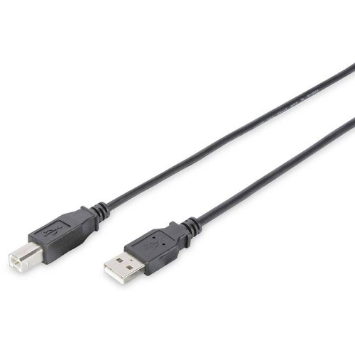 Digitus USB kabel USB 2.0 USB-A utikač, USB-B utikač 5.00 m crna okrugli, dvostruko zaštićen DB-300105-050-S slika 1