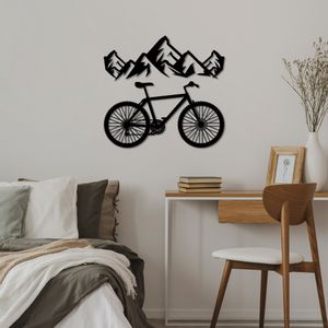 Wallity Metalna zidna dekoracija, Mountain And Bicycle - L