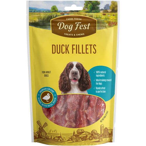 Dog Fest Duck Fillet, poslastica za pse, štapići s pačetinom, 90 g slika 1