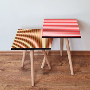 Nesting stolovi 2Shp481 - (2 komada) - boje: zelena, bijela, crvena