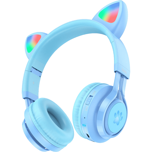 hoco. Bežične stereo slušalice, Bluetooth v5.3, 400mAh - W39 slušalice Mačje uši,Plave slika 1