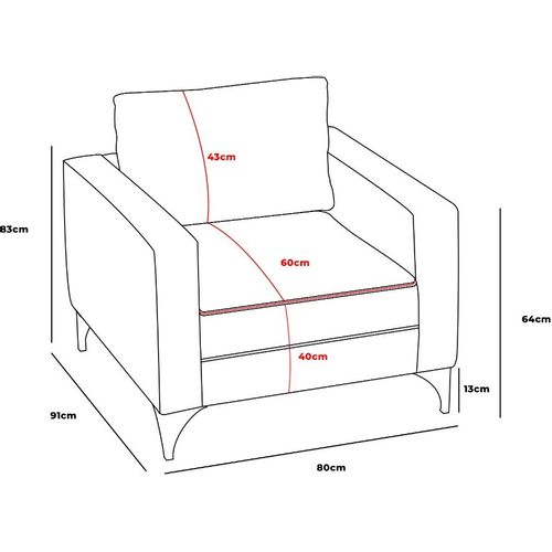 Atelier Del Sofa Sofa, Krem Crno, Berlin - Cream, Black slika 6