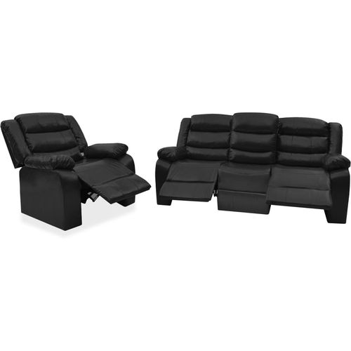 2-dijelni set sofa od umjetne kože crni slika 2