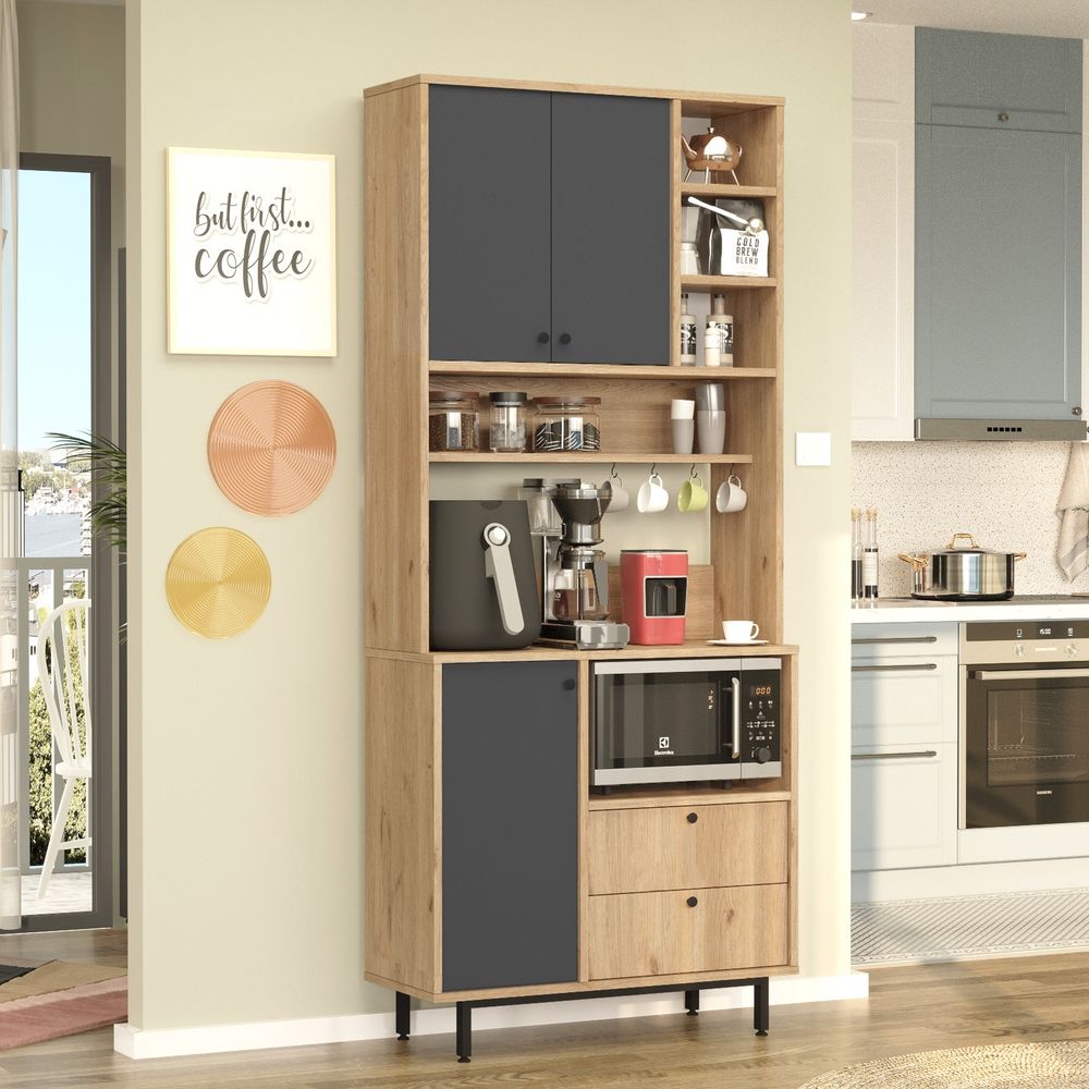 Višenamjenski ormar RE6-SA Oak Anthracite slika 2