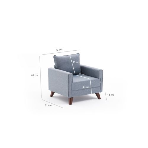 Atelier Del Sofa Fotelja BELLA plava, Bella Soft Tekli Koltuk - Blue slika 8