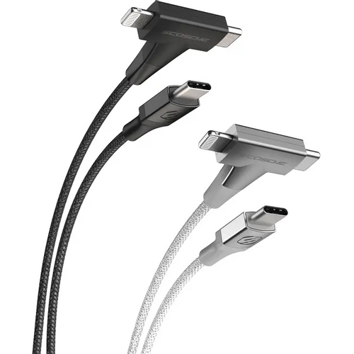 SCOSCHE, Strikeline 2-u-1 USB-C®/Lightning® kabel, 1.2m, crni slika 1