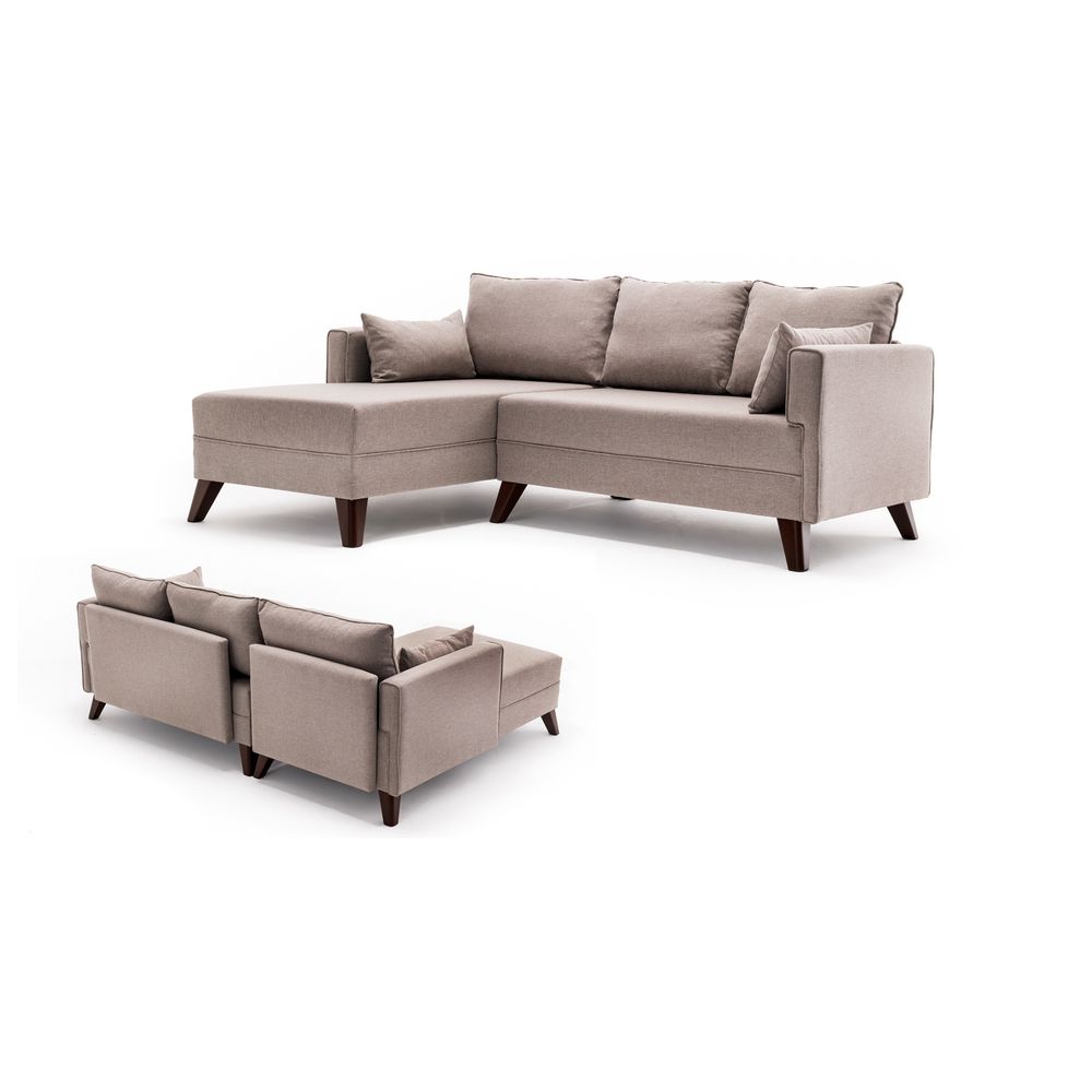 Bella Kutna Sofa na Razvlačenje - Krem Boja, Lijevi Kut slika 6