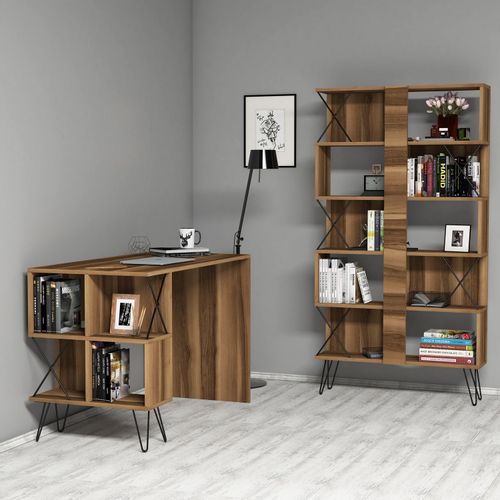 Woody Fashion Studijski stol i policu za knjige, Extra - Walnut slika 2