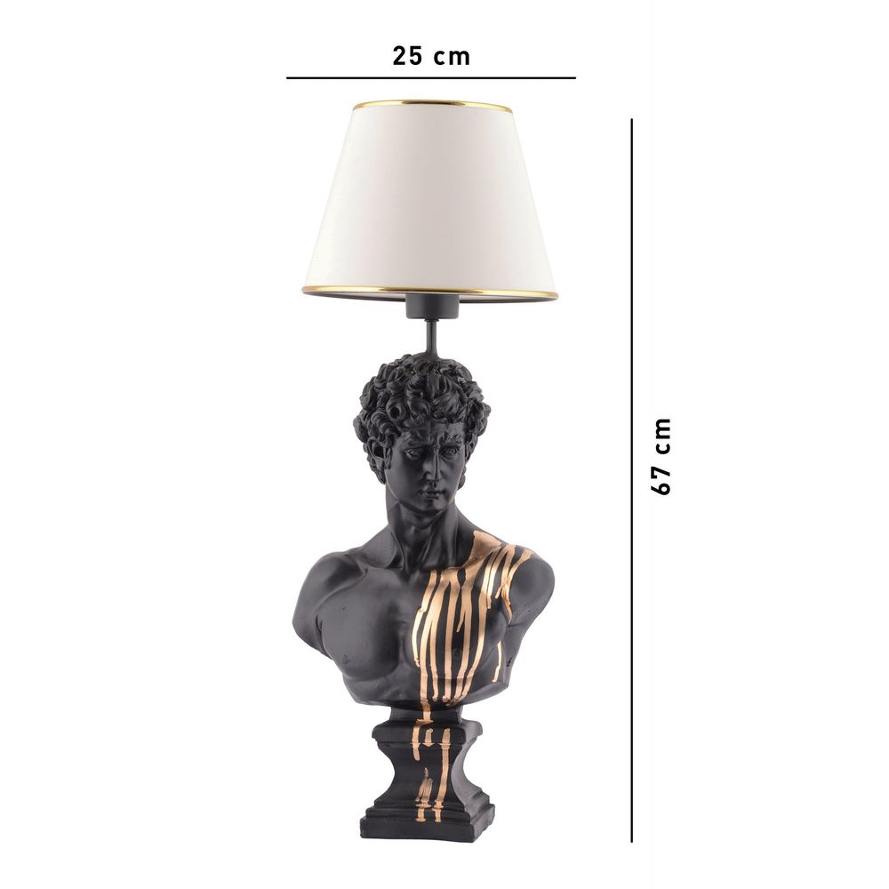 Stolna lampa Dawud - Bijelo Crno Zlatna slika 7