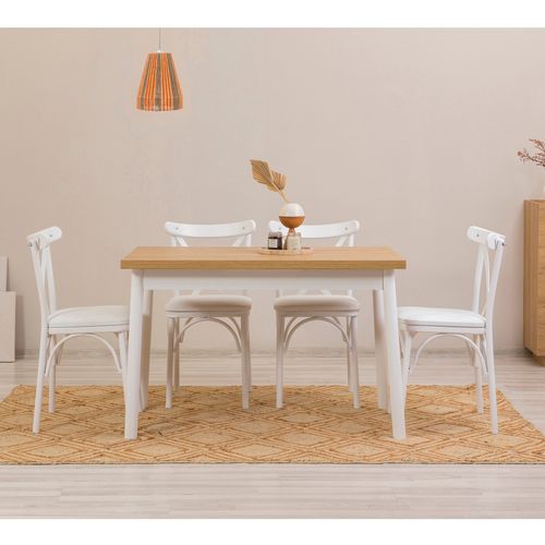 Woody Fashion Set stolova i stolica (5 komada), Bijela boja, OLV-SA-TK9 slika 1