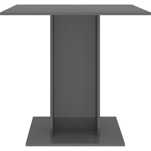 Blagovaonski stol visoki sjaj sivi 80 x 80 x 75 cm od iverice slika 12