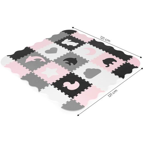 Ecotoys edukativna puzzle podloga za igru crno-bijelo-roza 25kom. slika 6