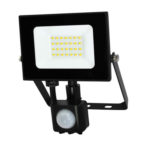 LED reflektor 20 W s detektorom pokreta, 4000 K (neutralno bijela boja svjetla), 1600 lm, IP44, 30 000 h, crni slika 1