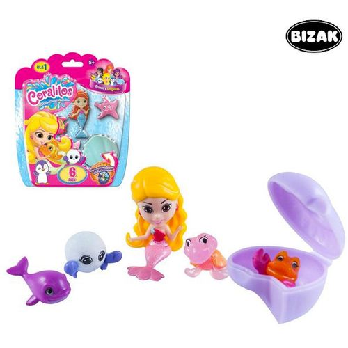 Set životinja za kupaonicu BL. CORALITOS-SIRENA Y ANIMALITOS PACK 6,17.8X15X3.8 BIZAK Bizak 3507580 (6 pcs) (6 kom.) slika 1