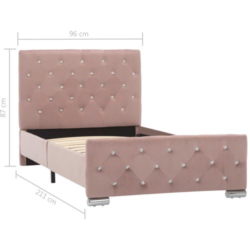 Okvir za krevet ružičasti baršunasti 90 x 200 cm slika 32