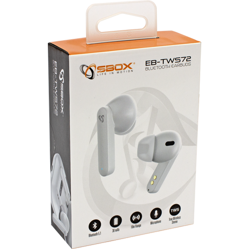 SBOX slušalice + mikrofon bluetooth EB-TWS72 bijele slika 16
