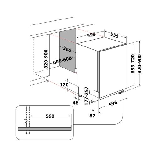 Whirlpool WI 7020 P Ugradna mašina za pranje sudova  slika 5