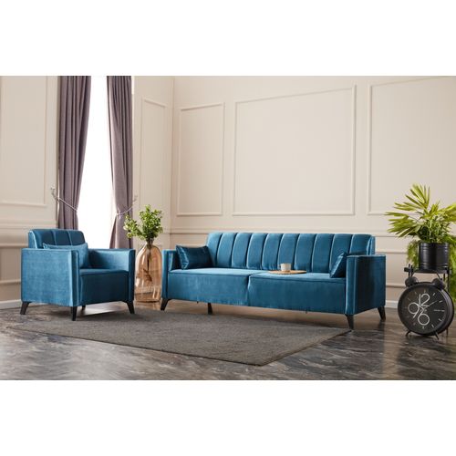 Atelier Del Sofa Trosjed na razvlačenje, Tirkiz, Ova 3-Seat - Turquoise slika 4