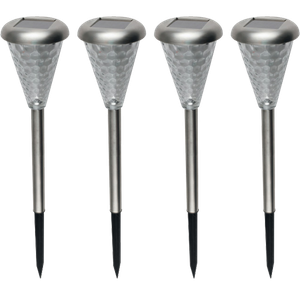 home Solarna vrtna LED lampa, metal/staklo, set 4 komada, 300 mAh - MX 811/4