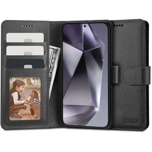 TECH-PROTECT WALLET PREKLOPNA FUTROLA ZA SAMSUNG GALAXY S24 crna slika 1