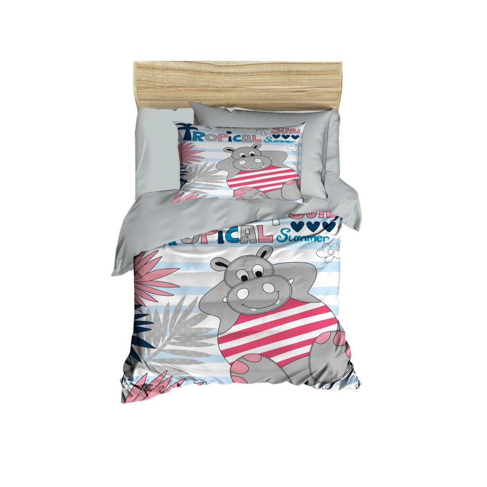 Set posteljine za bebe PH124 u sivo-bijelo-crvenoj boji slika 1