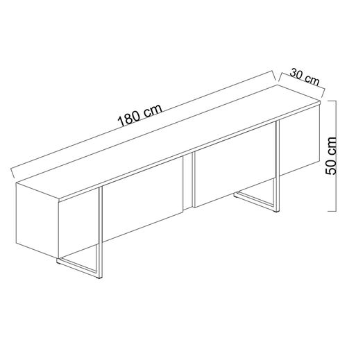 Woody Fashion Komoda za TV, Luxe - White, Black slika 7