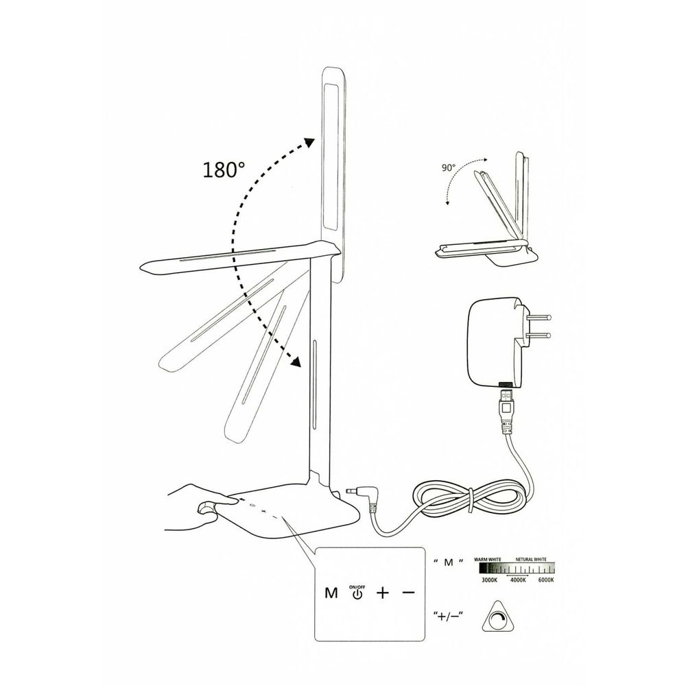 Eglo CaUpo stolna/1, led, 2,9w, 280lm, crna  slika 6