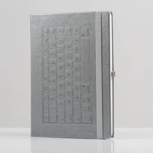 Notebook Tipkovnica tvrdi uvez srebrni slika 2