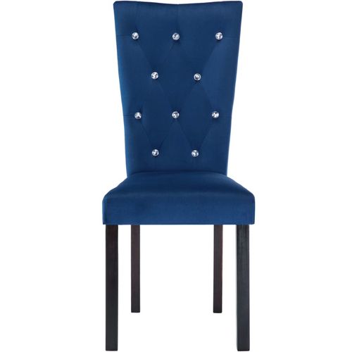 Blagovaonske stolice od baršuna 4 kom tamno plave slika 5